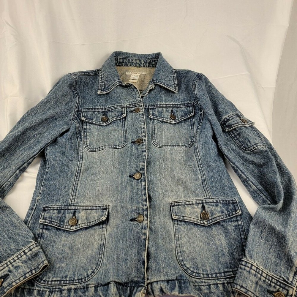 LIZ CLAIBORNE CRAZY HORSE Jacket Women's Size S Blue Jean Denim Long Sleeve